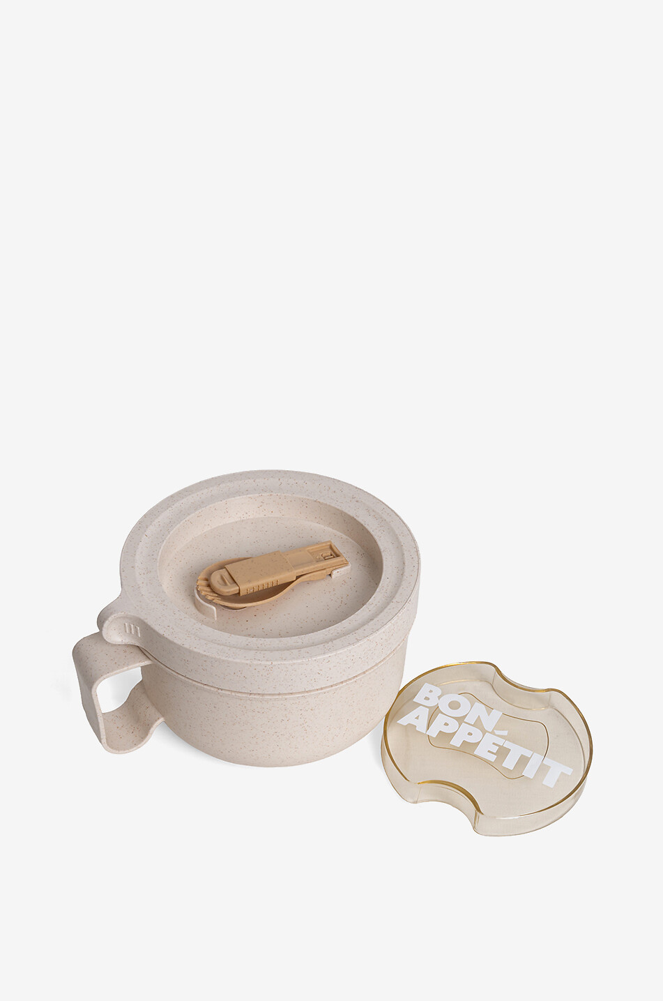 HELIO FERRETTI Boîte repas ronde avec couvercle et couverts intégrés Maison BEIGE 2