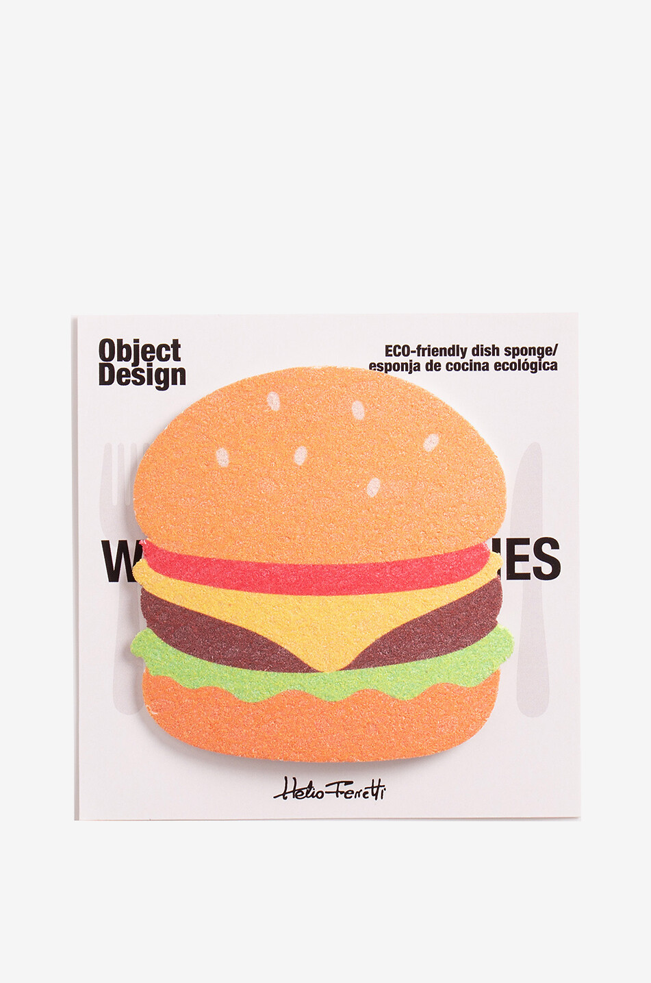 Set of two hamburger-shaped kitchen sponges