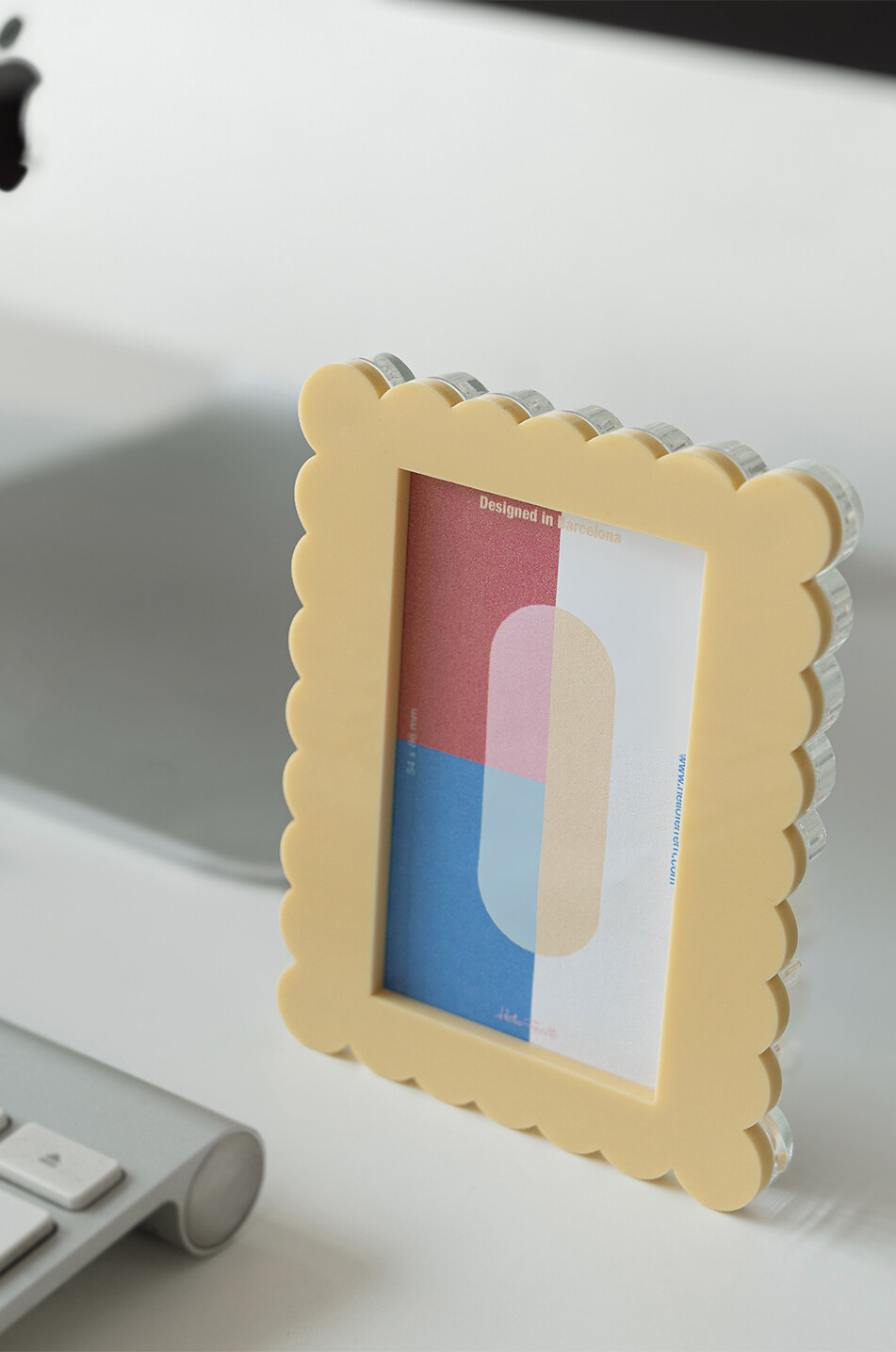 HELIO FERRETTI Mini acrylic photo frame with wavy border Home BEIGE 2