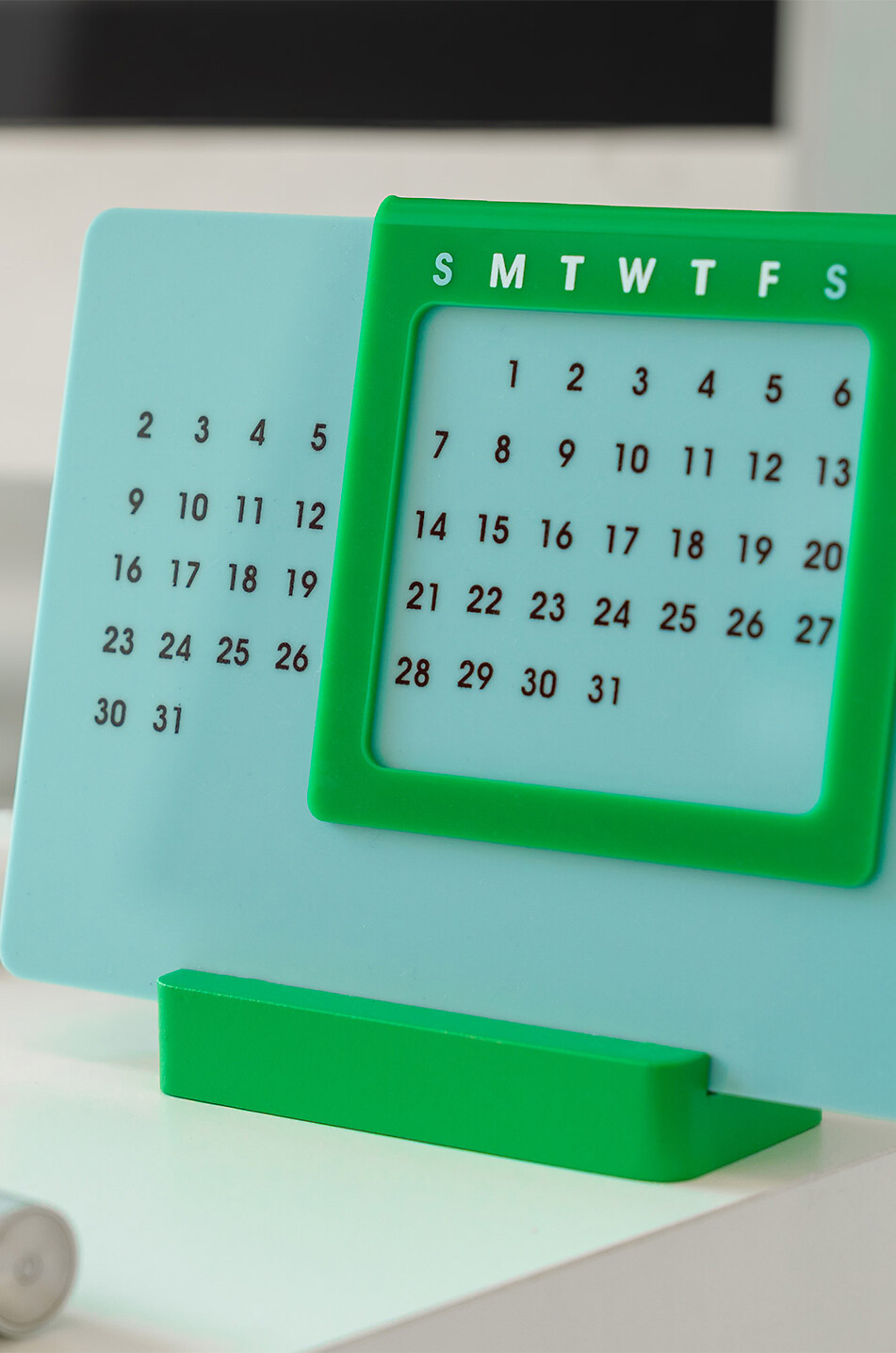 HELIO FERRETTI Calendrier perpétuel de bureau en acrylique Maison BLEU 2