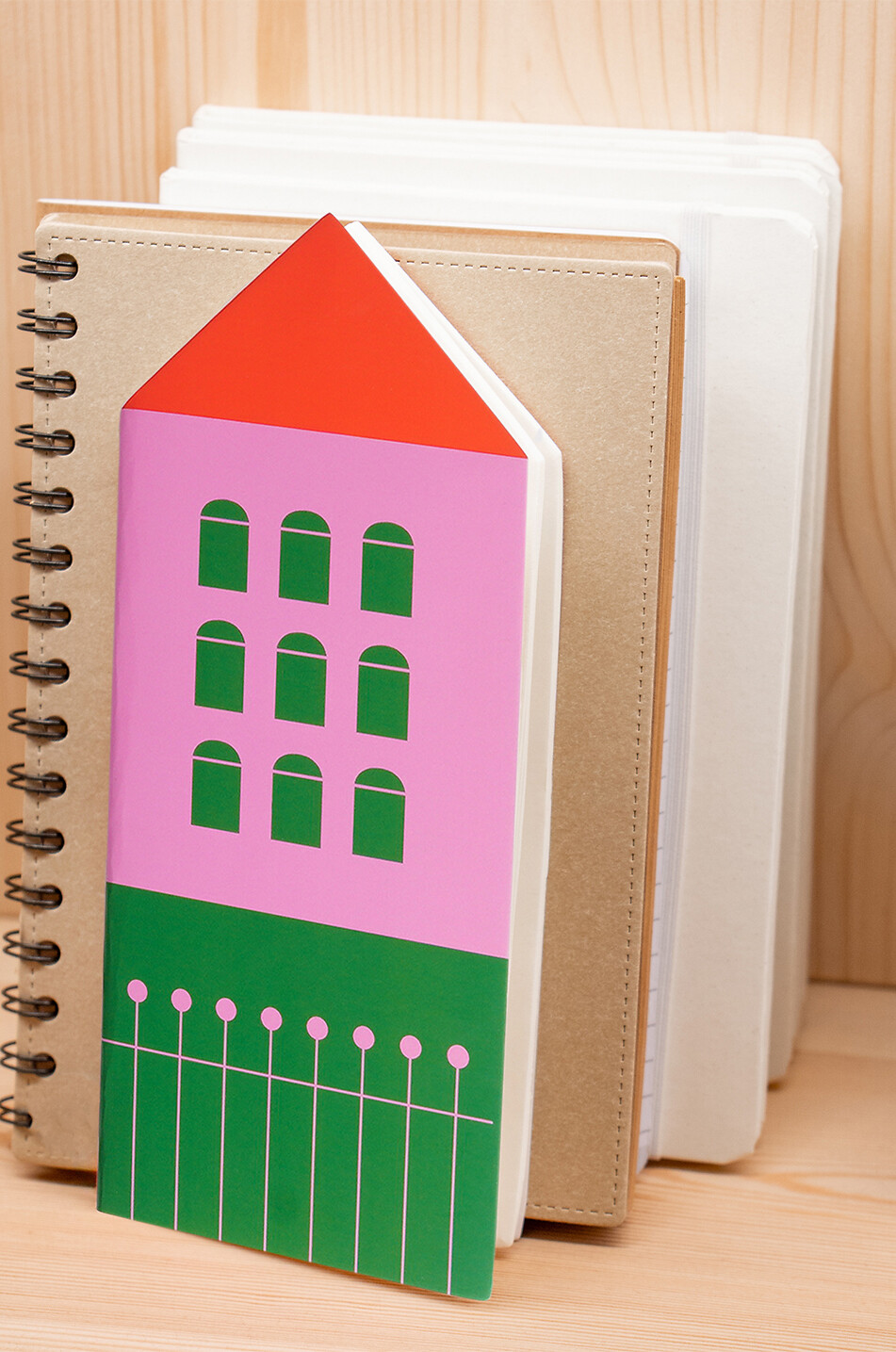 HELIO FERRETTI Green Notting Hill Notebook house-shaped illustrated notebook Home MULTI COLOURED 2