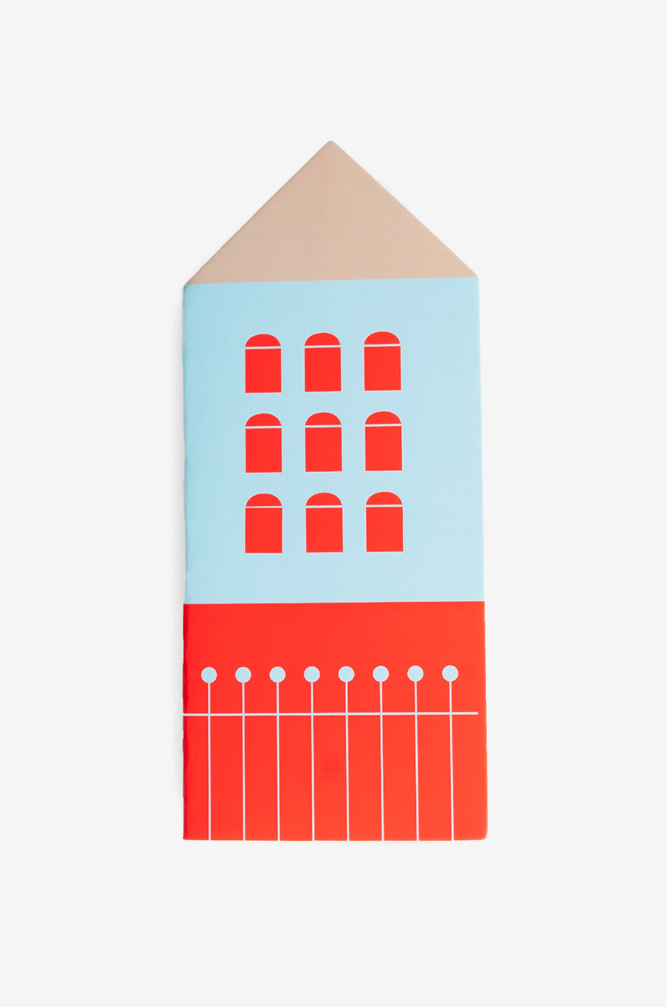 Red Notting Hill house-shaped notebook
