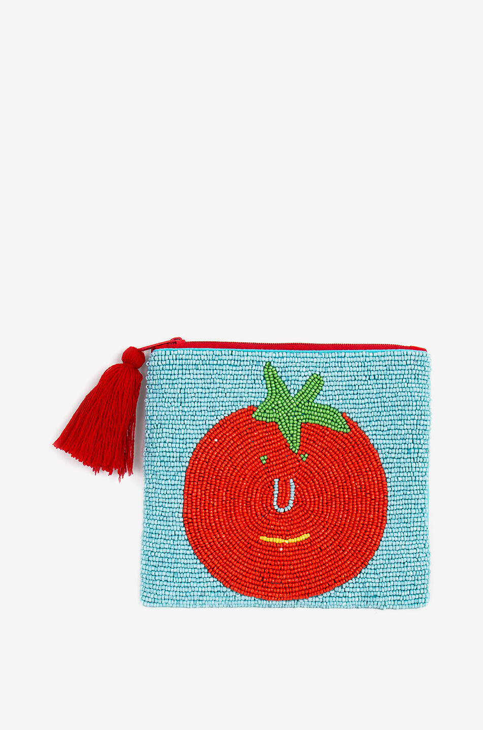 HELIO FERRETTI Besticktes Körbchen aus Perlbaumwolle mit Tomate und Quaste Haus BUNT 1