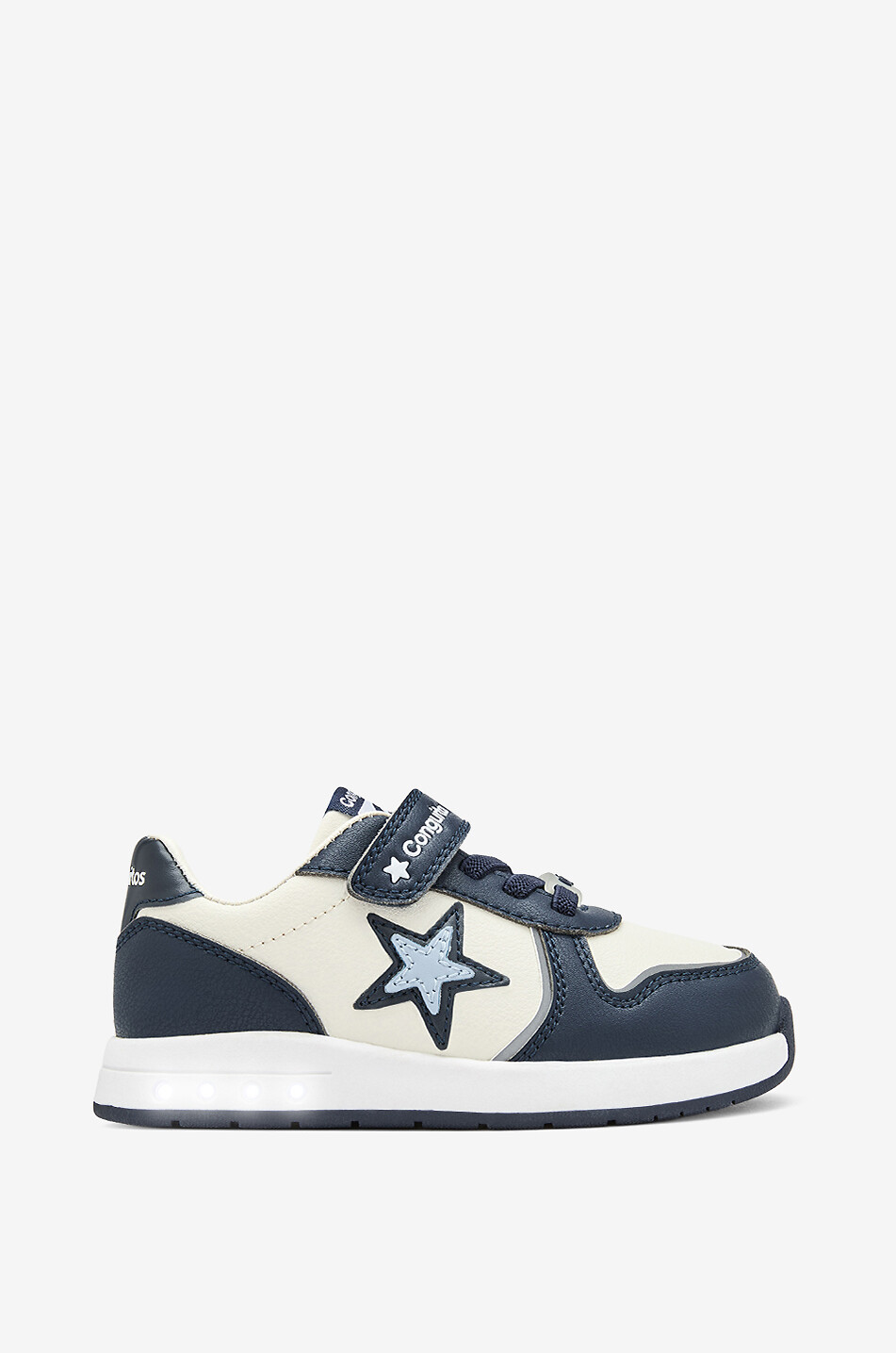 CONGUITOS Old School boy's synthetic leather star-print low-top sneakers Boy MEDIUM BLUE 1