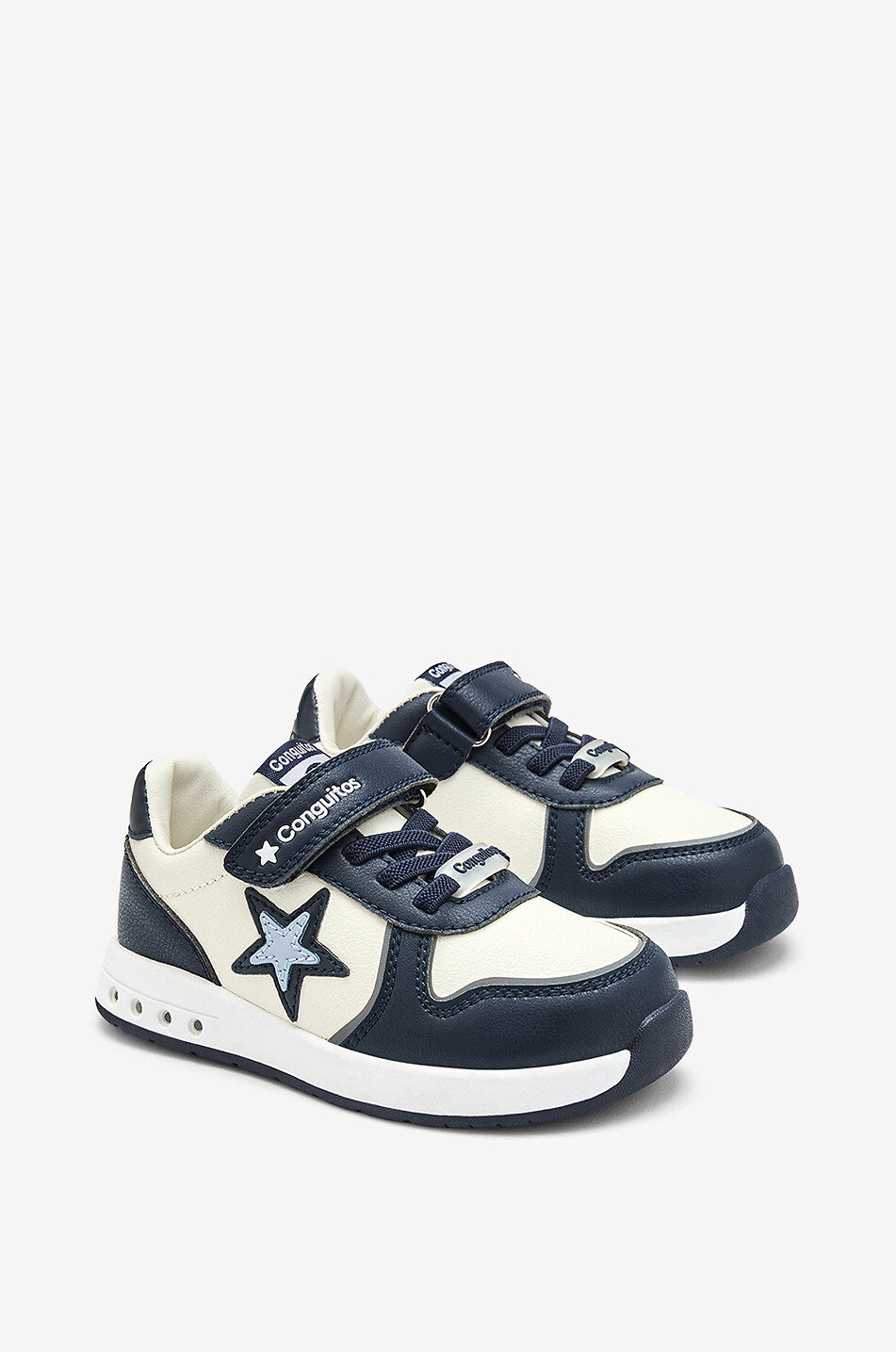CONGUITOS Old School boy's synthetic leather star-print low-top sneakers Boy MEDIUM BLUE 2