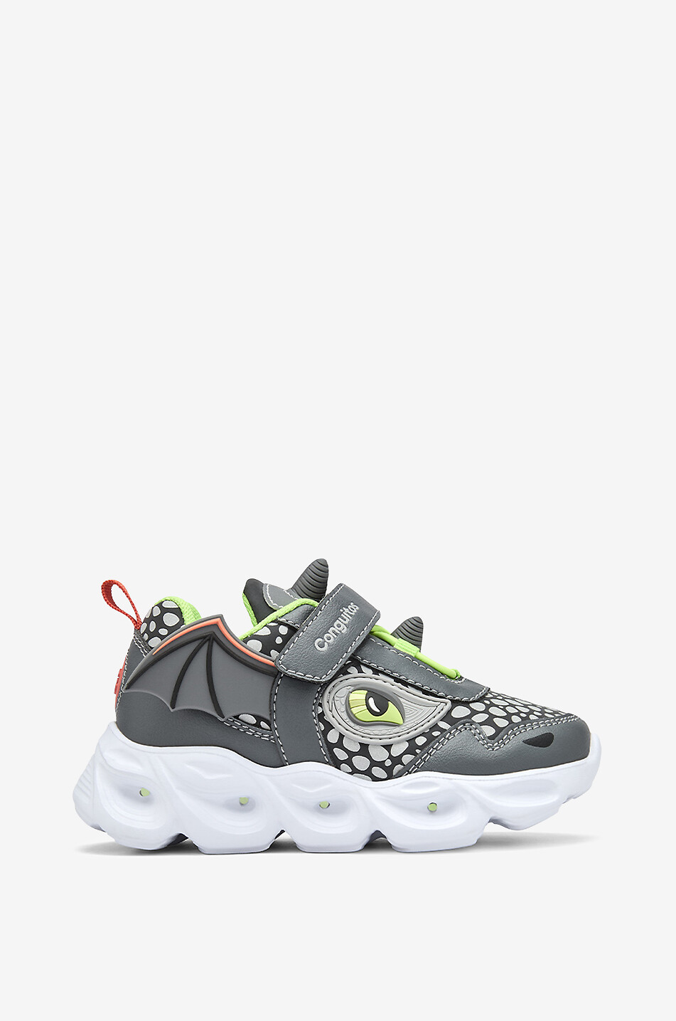 CONGUITOS Leuchtende Niedrige Sneakers mit Drachenmotiv für Jungen aus Kunstleder Junge SCHWARZ 5