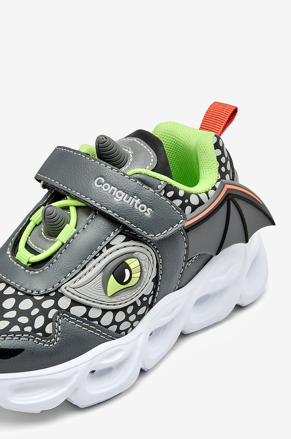 CONGUITOS Leuchtende Niedrige Sneakers mit Drachenmotiv für Jungen aus Kunstleder Junge SCHWARZ 4