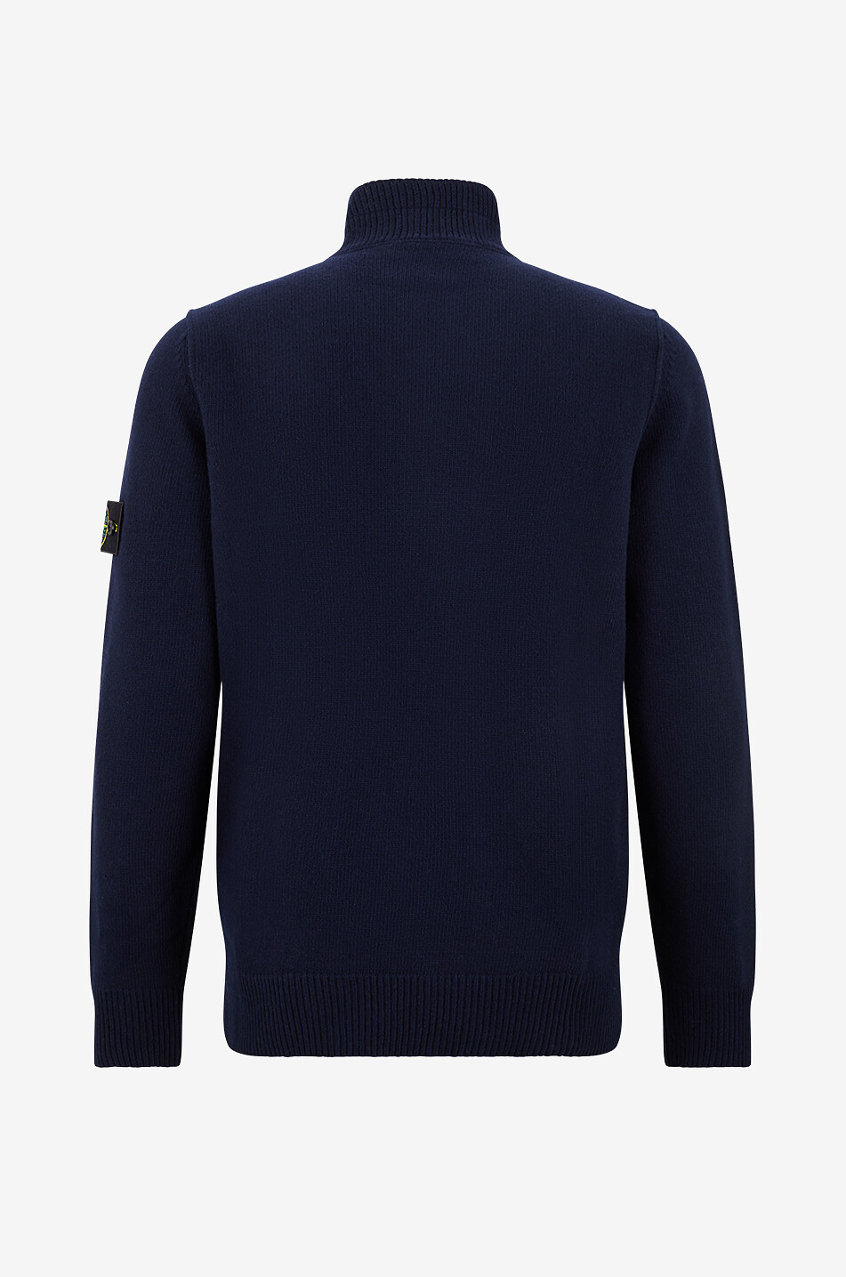 STONE ISLAND Pullover mit geknöpftem Stehkragen mit Zip 5100040 Lambswool Herren DUNKELBLAU 2