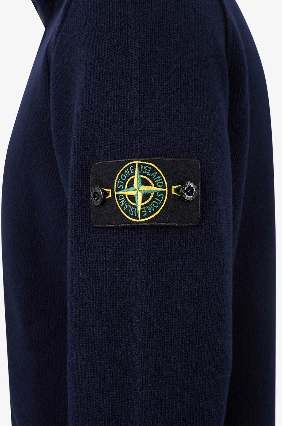 STONE ISLAND Pullover mit geknöpftem Stehkragen mit Zip 5100040 Lambswool Herren DUNKELBLAU 3