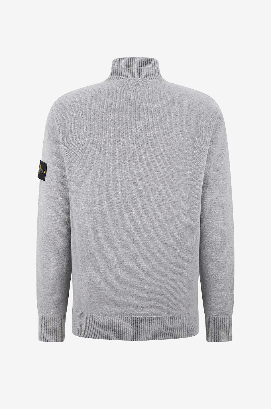 STONE ISLAND Pullover mit geknöpftem Stehkragen mit Zip 5100040 Lambswool Herren GRAU 2