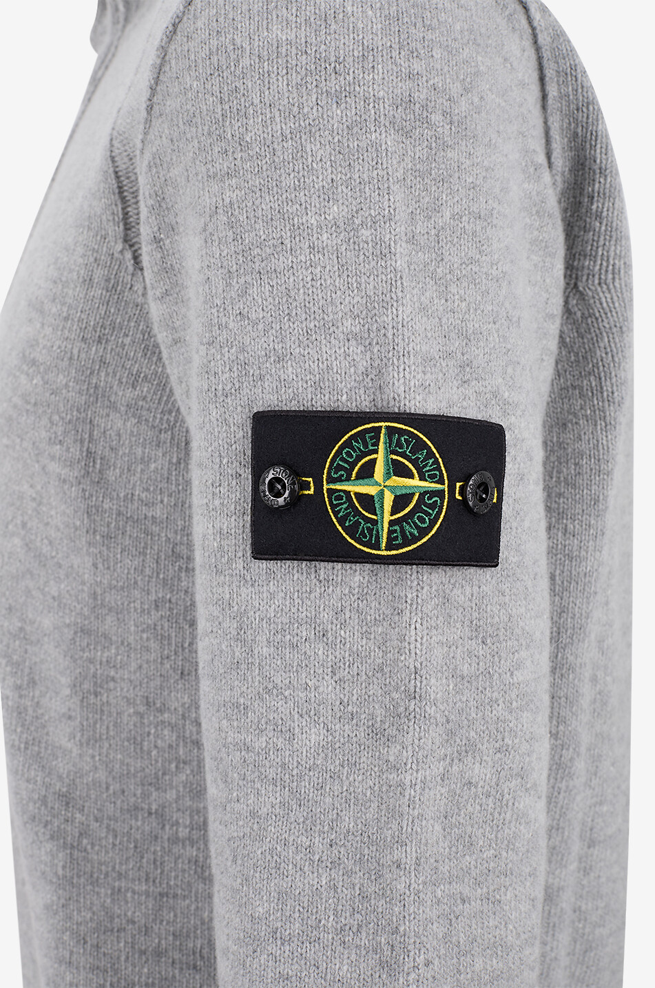 STONE ISLAND Pullover mit geknöpftem Stehkragen mit Zip 5100040 Lambswool Herren GRAU 3