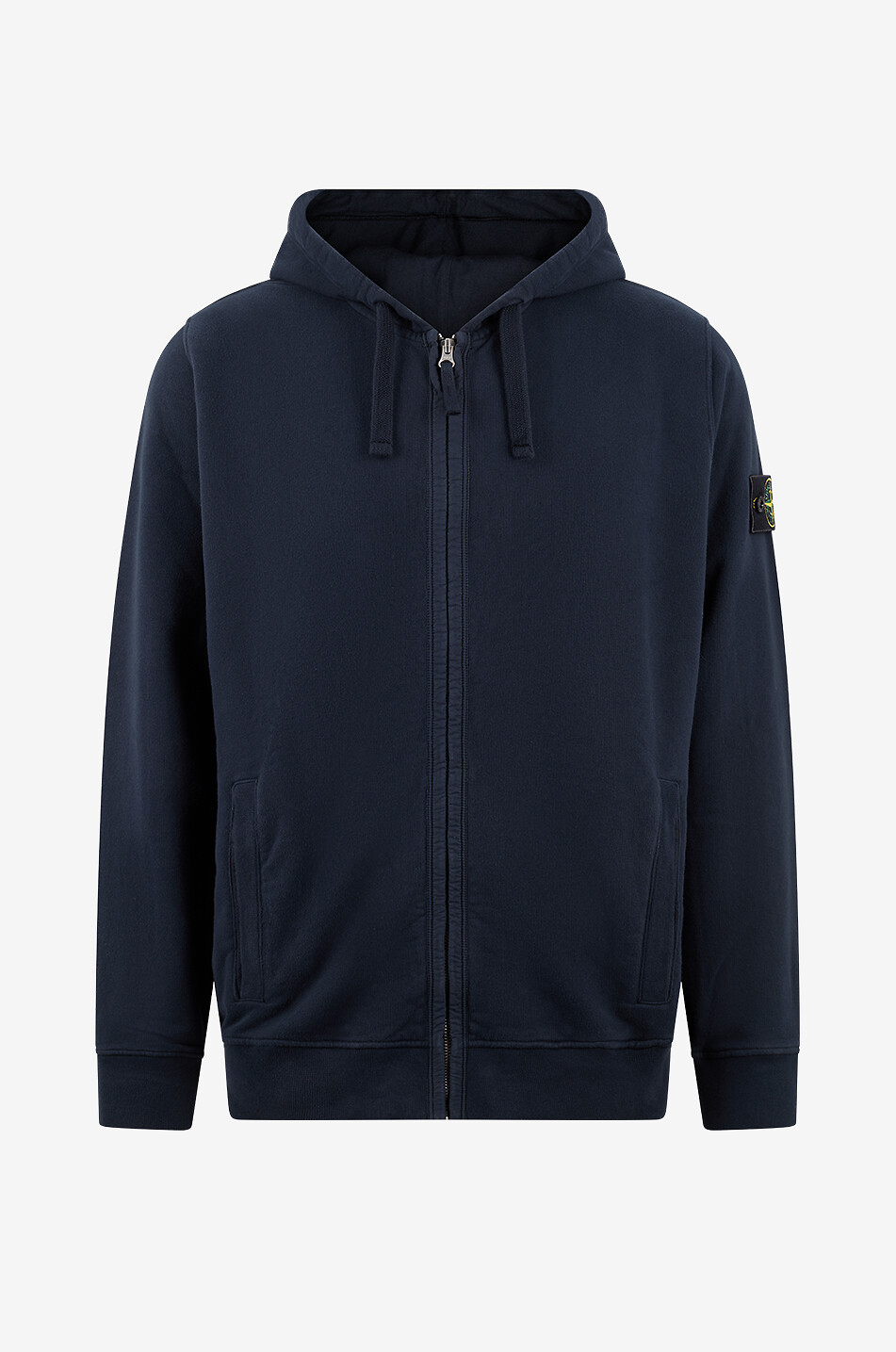 STONE ISLAND Sweat-shirt zippé à capuche 6100067 Brushed Organic Cotton Fleece Homme BLEU FONCE 1