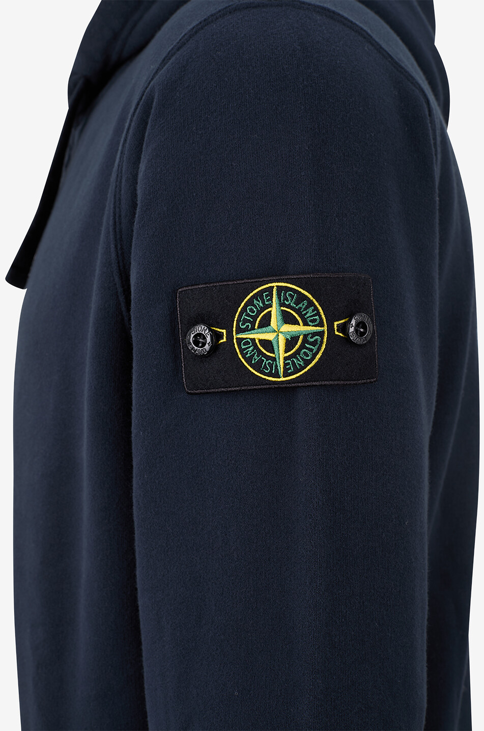 STONE ISLAND Sweat-shirt zippé à capuche 6100067 Brushed Organic Cotton Fleece Homme BLEU FONCE 3