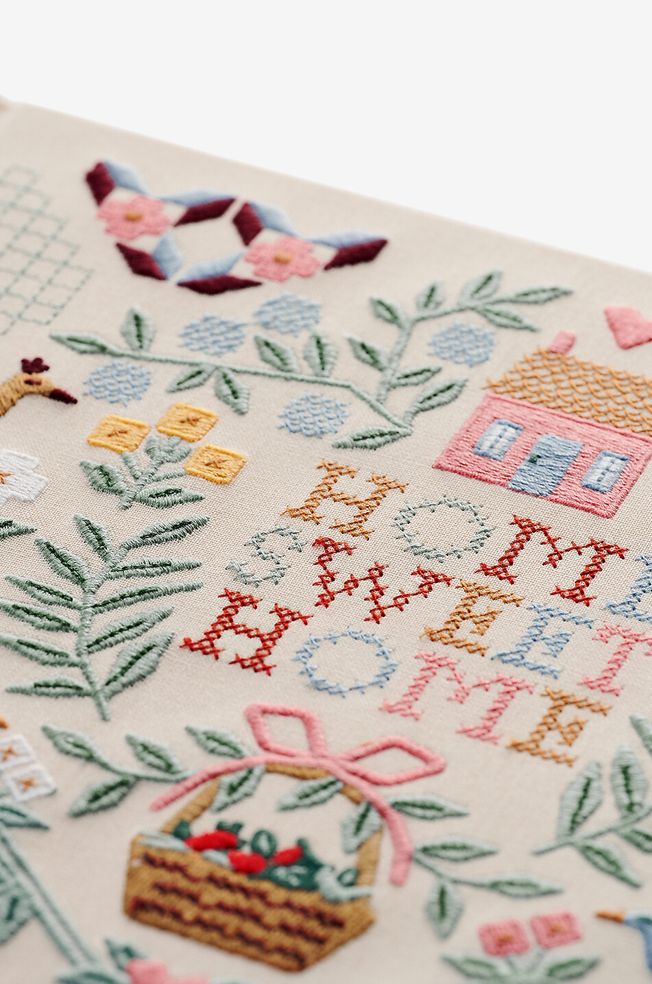 RIFLE PAPER & CO Fabric embroidered guest book Home Sweet Home Home MULTI COLOURED 2