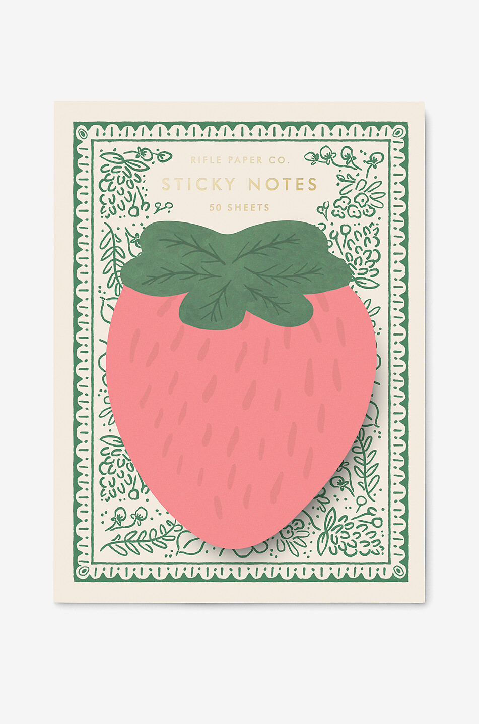 RIFLE PAPER & CO Bloc de notes autocollantes en forme de fraise Strawberry Maison ROUGE 1