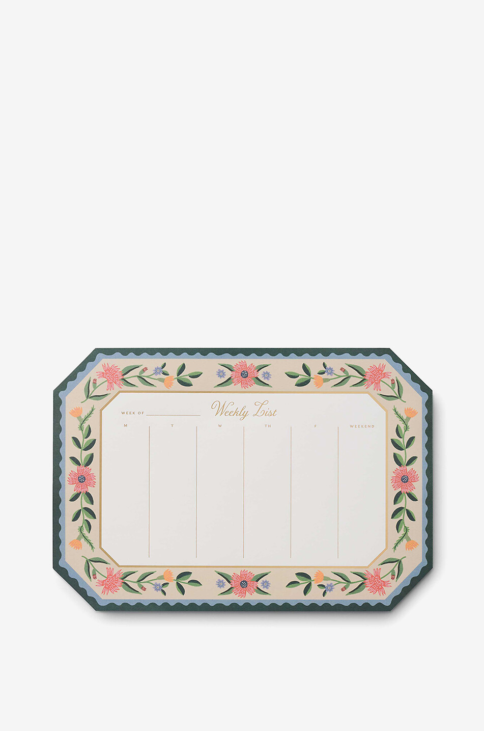 Bloc-notes hebdomadaire à motif floral Aster