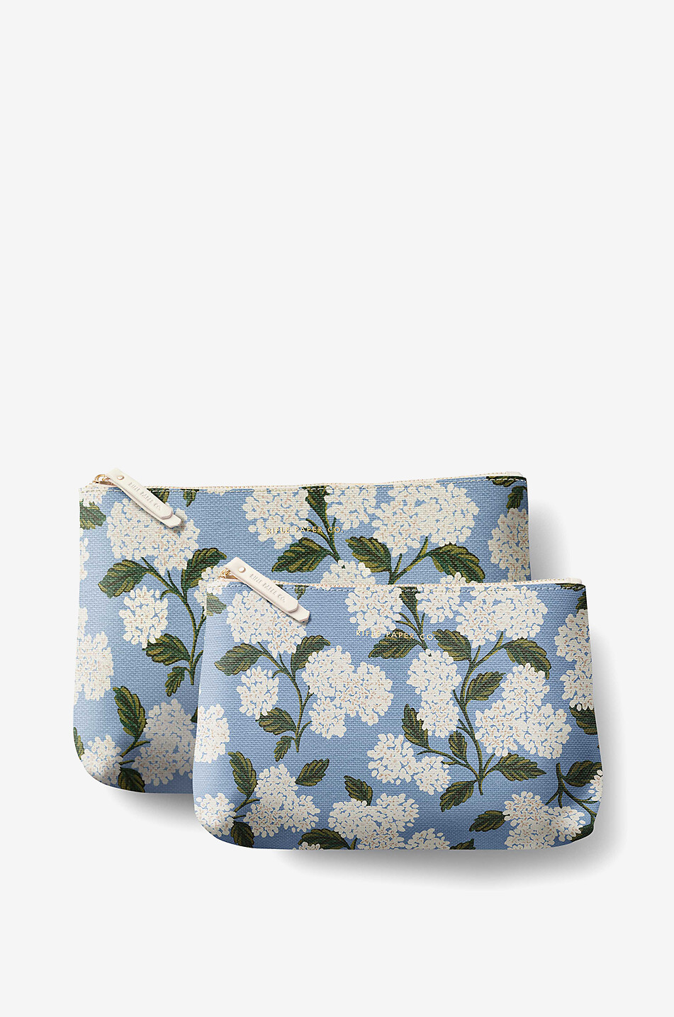 RIFLE PAPER & CO Lot de deux pochettes zippées en coton imprimé floral Hydrangea Maison MULTICOLORE 1