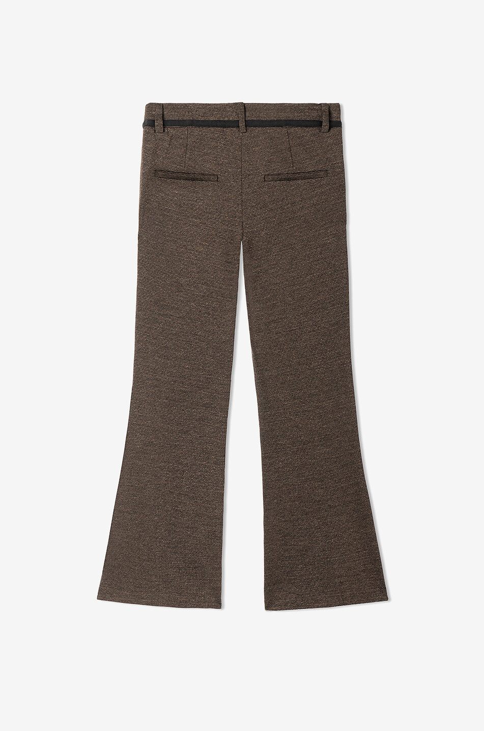 CAMBIO Pantalon cropped évasé en micro tweed Françoise Cropped Femme MARRON FONCÉ 2