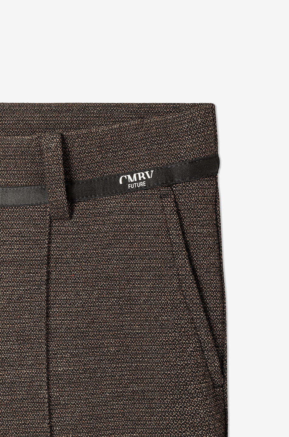 CAMBIO Pantalon cropped évasé en micro tweed Françoise Cropped Femme MARRON FONCÉ 7