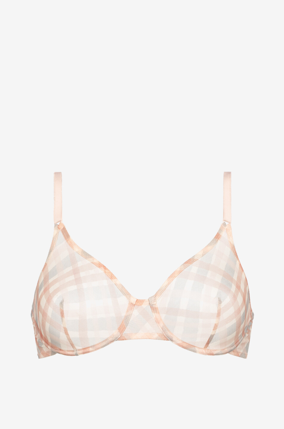 Highlands underwired balconette bra in check fabric