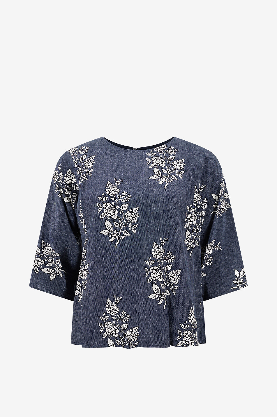 WEEKEND MAX MARA Dadone printed silk round neck blouse Women DARK BLUE 1