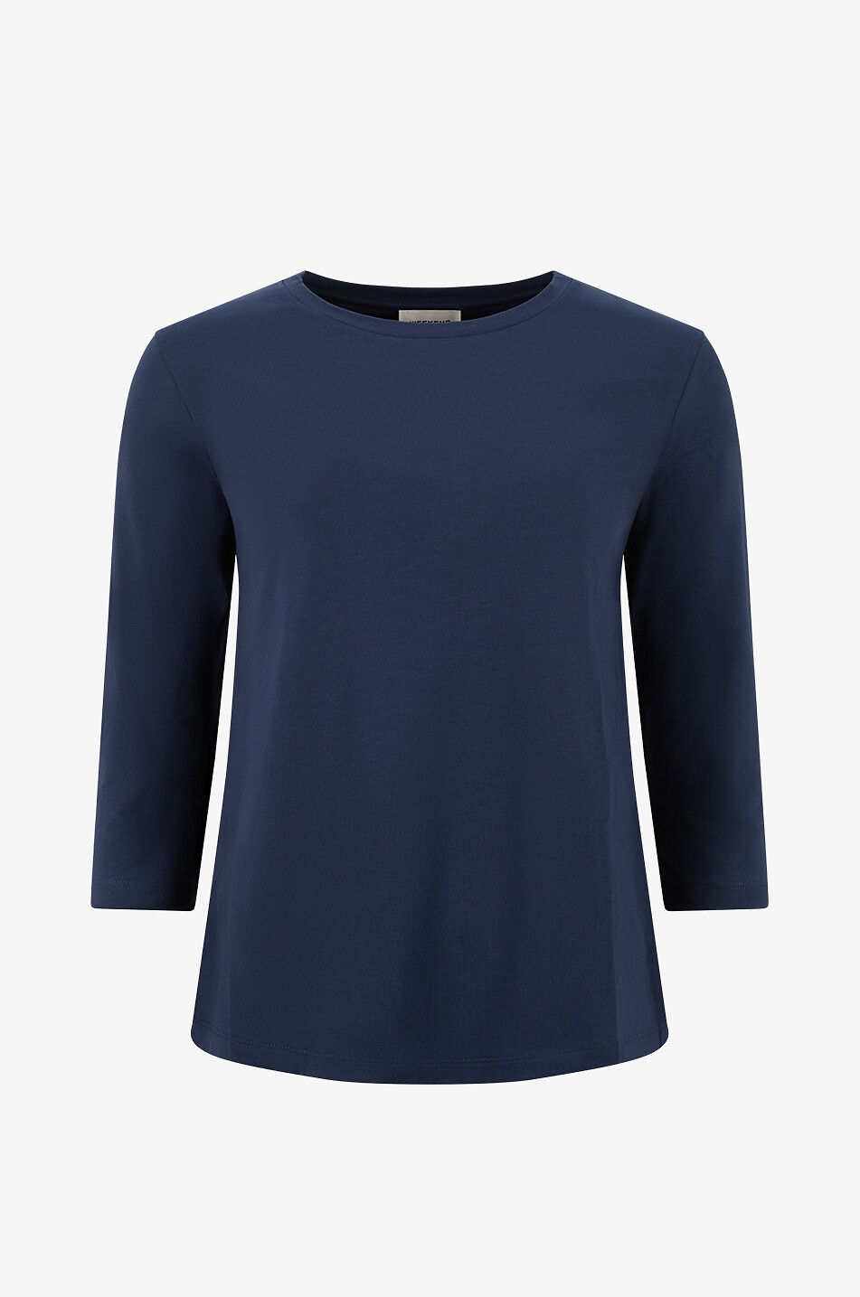 WEEKEND MAX MARA Top à col rond à manches trois-quarts en jersey de coton Multia Femme BLEU FONCE 1