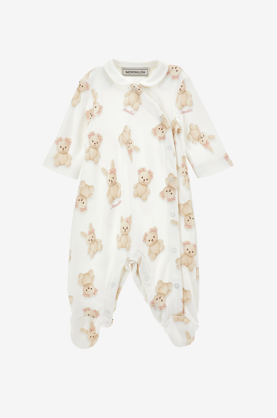 MONNALISA Pyjama bébé en coton et bambou imprimé oursons Bébé BLANC CASSE 1