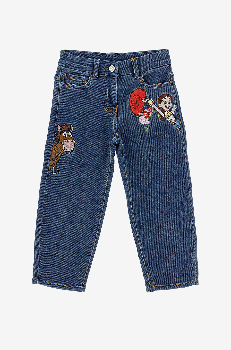 MONNALISA Jean droit brodé Toy Story en denim fille Fille BLEU 1