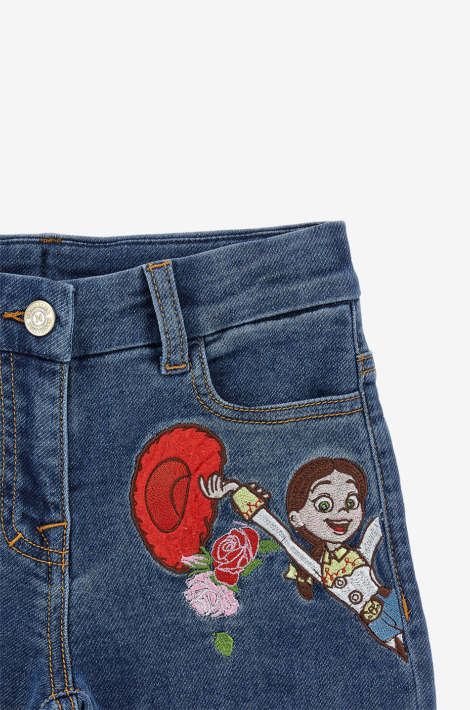 MONNALISA Jean droit brodé Toy Story en denim fille Fille BLEU 3