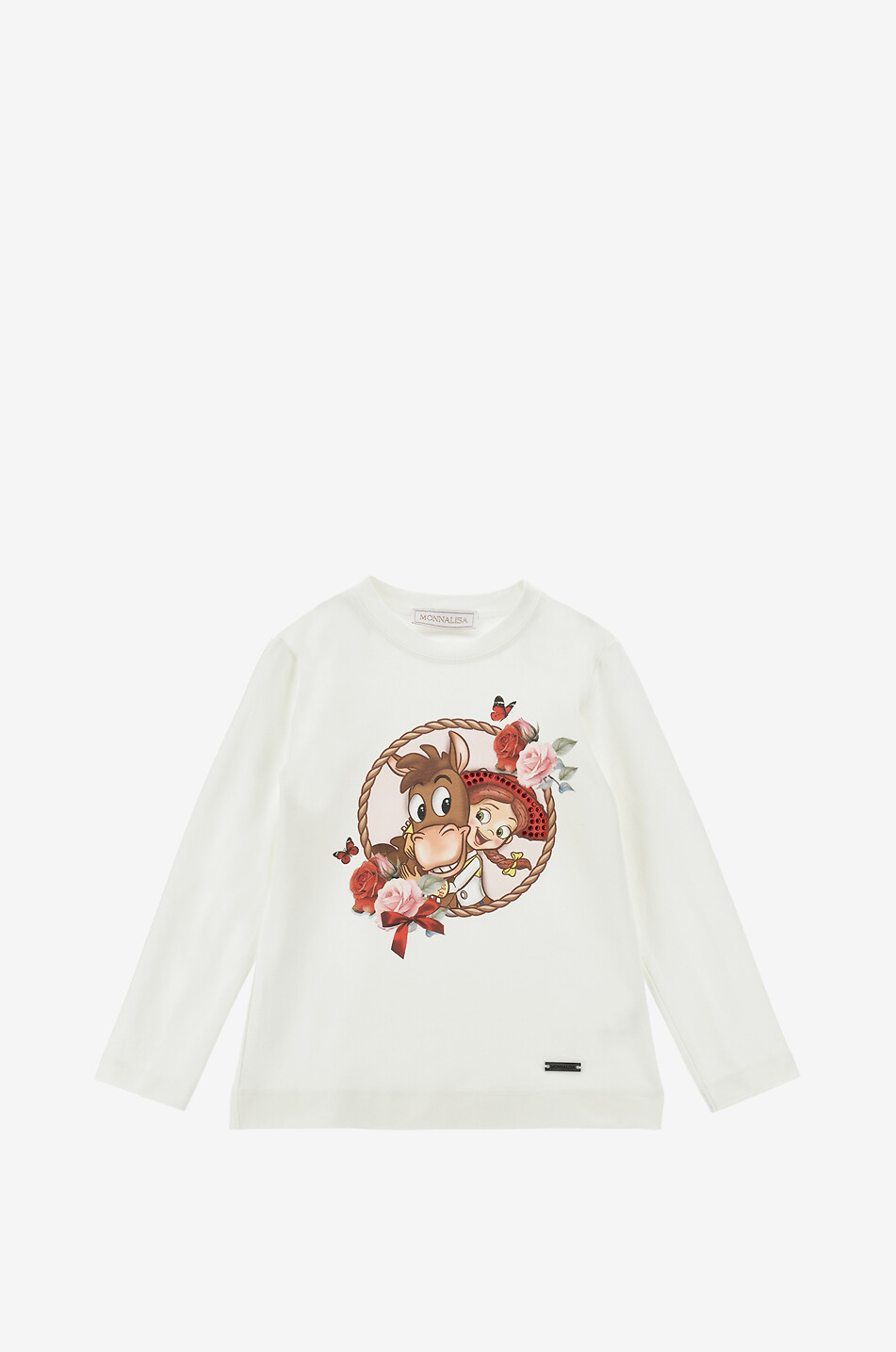 MONNALISA Langärmeliges Mädchen-T-Shirt aus Baumwolle mit Print Toy Story Mädchen CREMEFARBEN 1