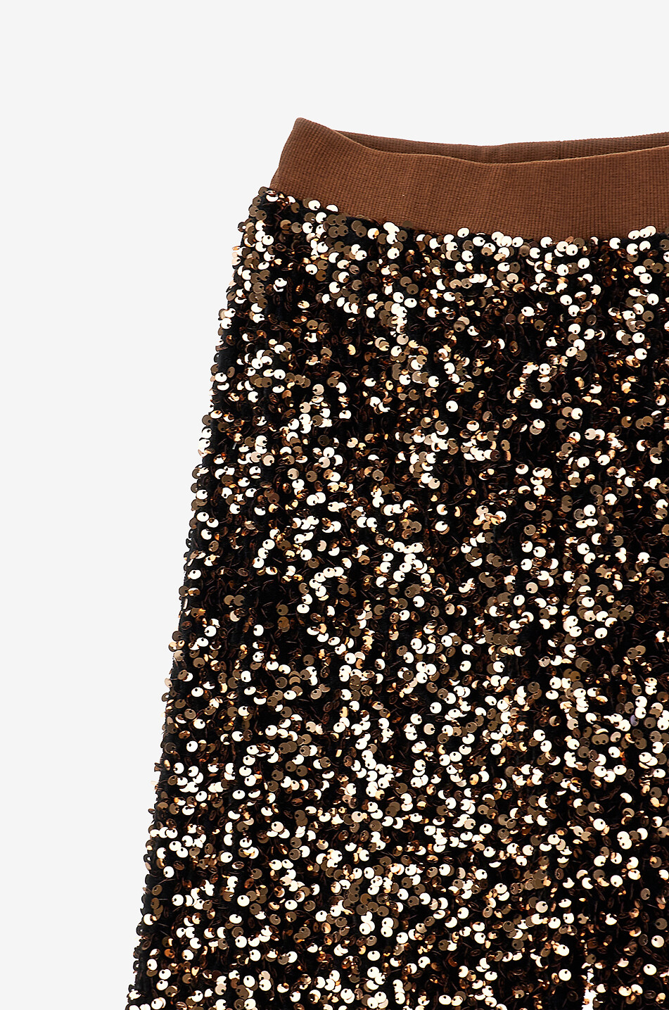 MONNALISA Sequins lined straight-leg girl's trousers Girl BROWN 4