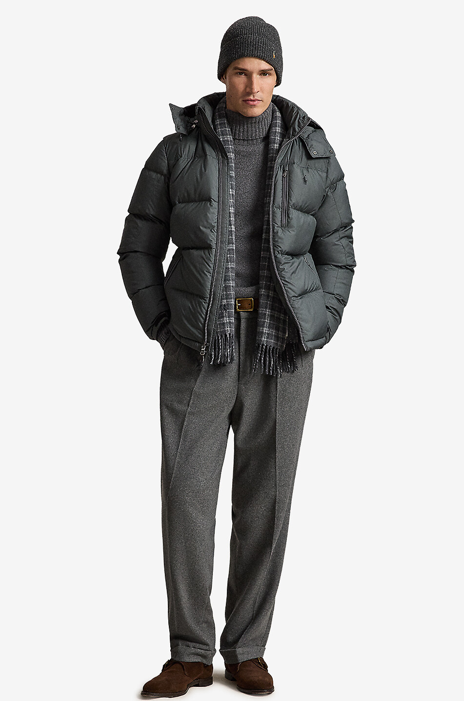 POLO RALPH LAUREN Kurze Stepp-Daunenjacke mit Kapuze The Gorham Herren DUNKELGRAU 4