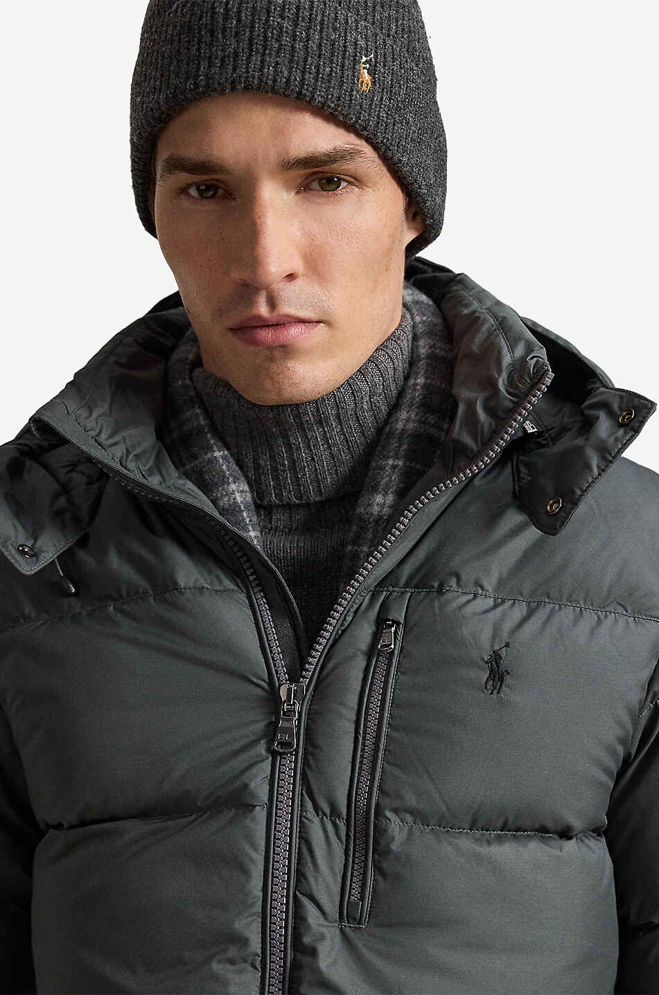 POLO RALPH LAUREN Kurze Stepp-Daunenjacke mit Kapuze The Gorham Herren DUNKELGRAU 5