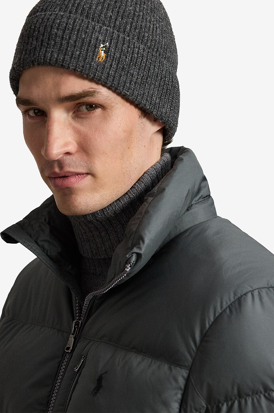 POLO RALPH LAUREN Kurze Stepp-Daunenjacke mit Kapuze The Gorham Herren DUNKELGRAU 6