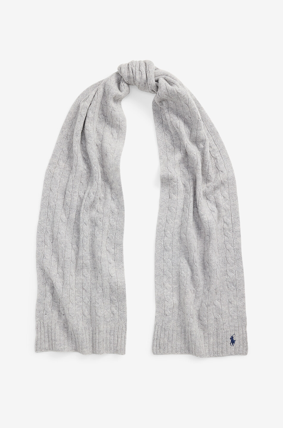 POLO RALPH LAUREN Écharpe en maille torsadée de laine et cachemire Pony Femme GRIS 2