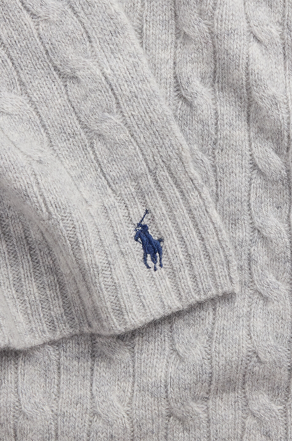 POLO RALPH LAUREN Écharpe en maille torsadée de laine et cachemire Pony Femme GRIS 3