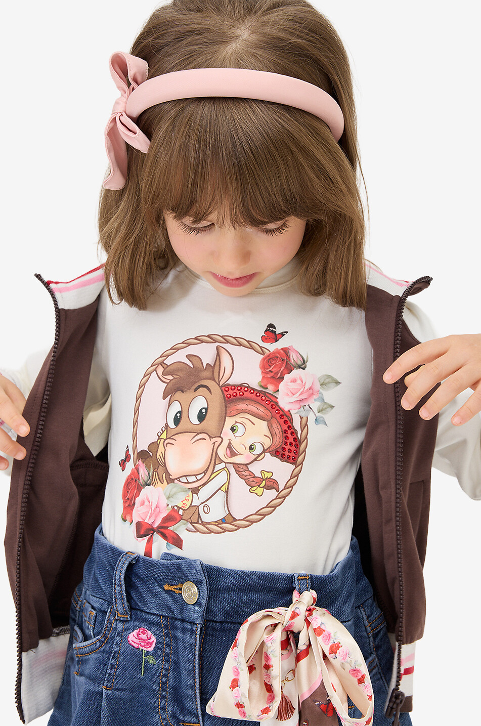 MONNALISA Langärmeliges Mädchen-T-Shirt aus Baumwolle mit Print Toy Story Mädchen CREMEFARBEN 3