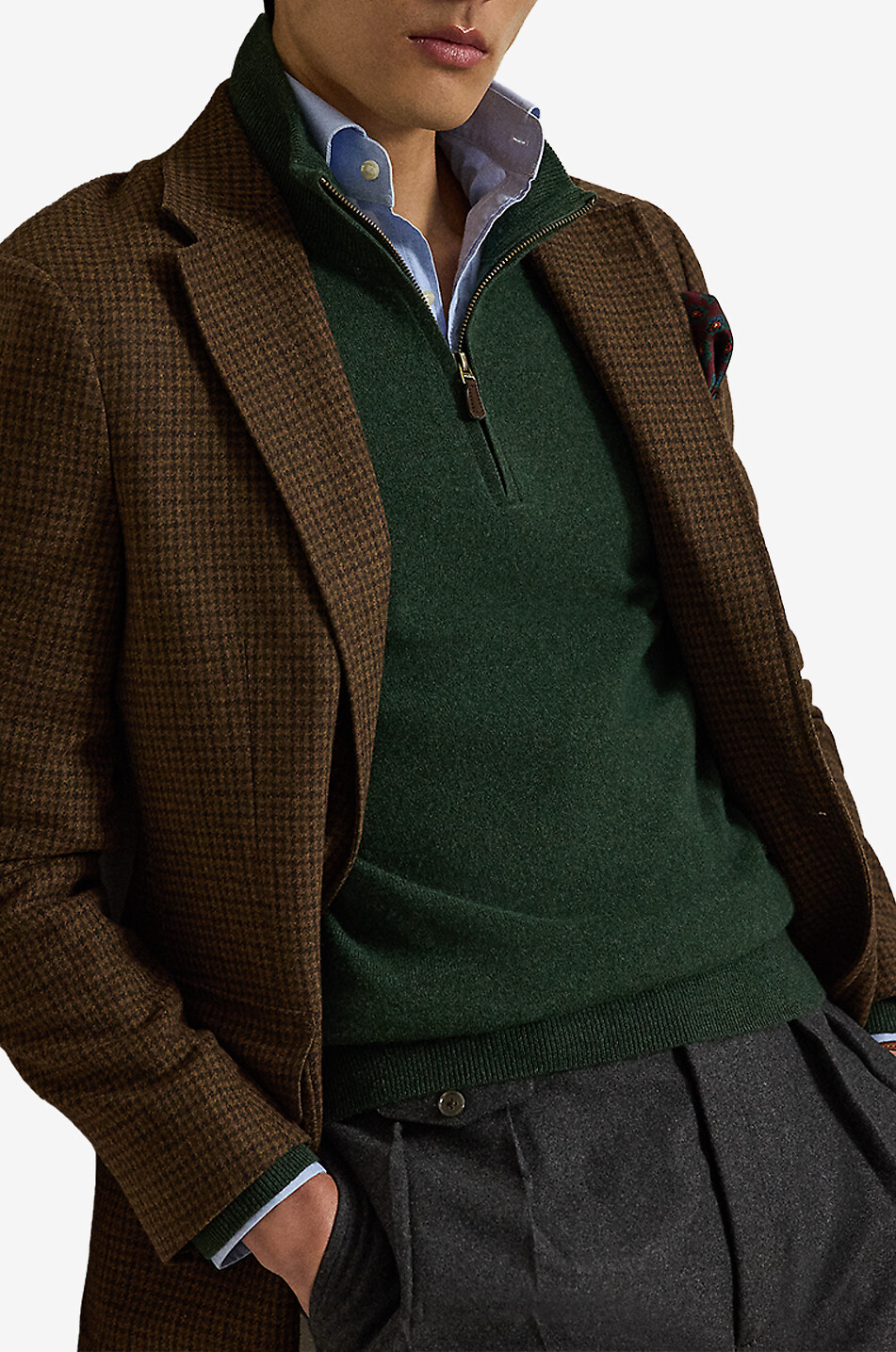 POLO RALPH LAUREN Pony half-zip stand-up collar wool jumper Men DARK GREEN 5