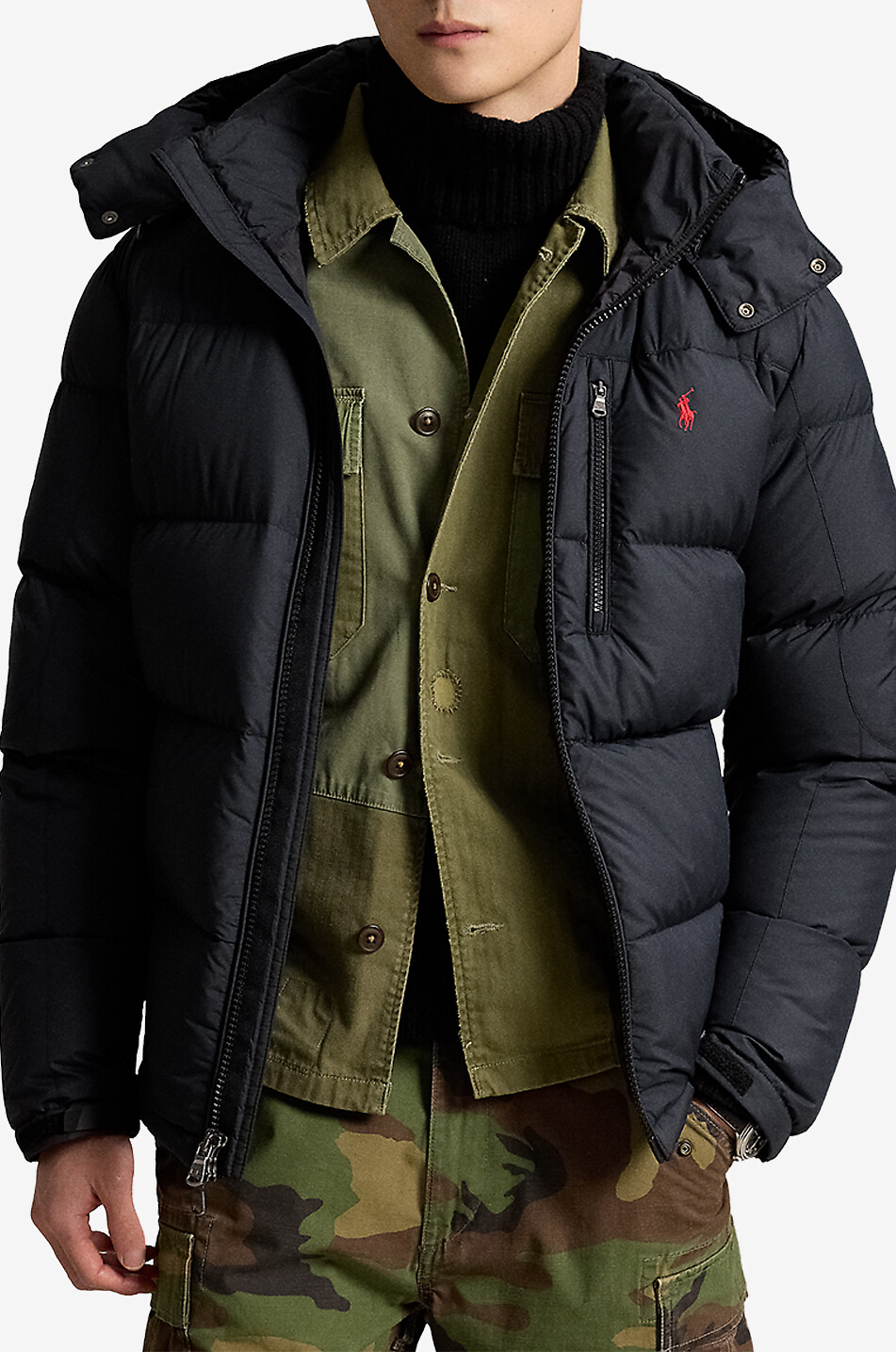 POLO RALPH LAUREN Kurze Stepp-Daunenjacke mit Kapuze The Gorham Herren SCHWARZ 2