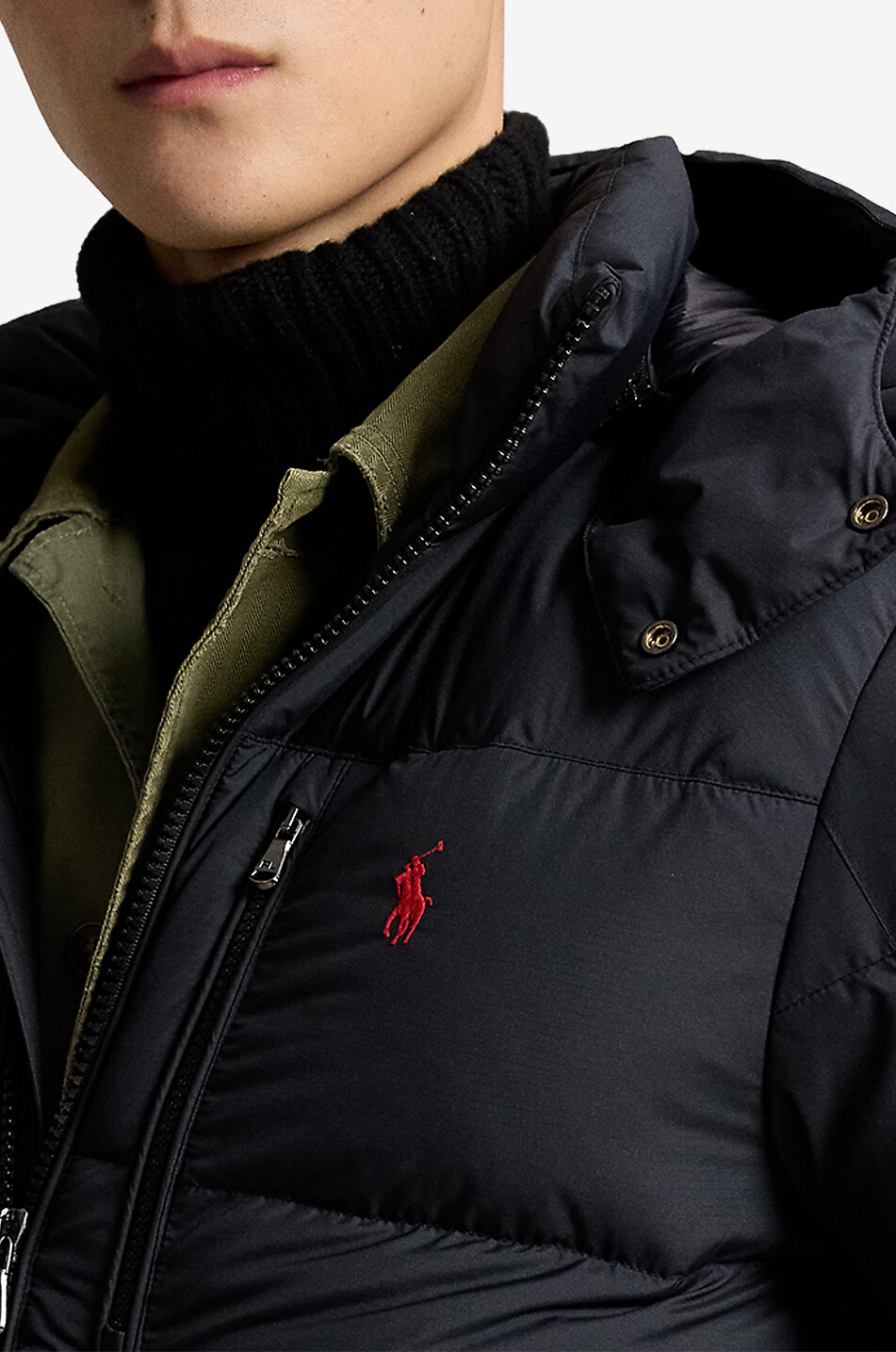 POLO RALPH LAUREN Kurze Stepp-Daunenjacke mit Kapuze The Gorham Herren SCHWARZ 5