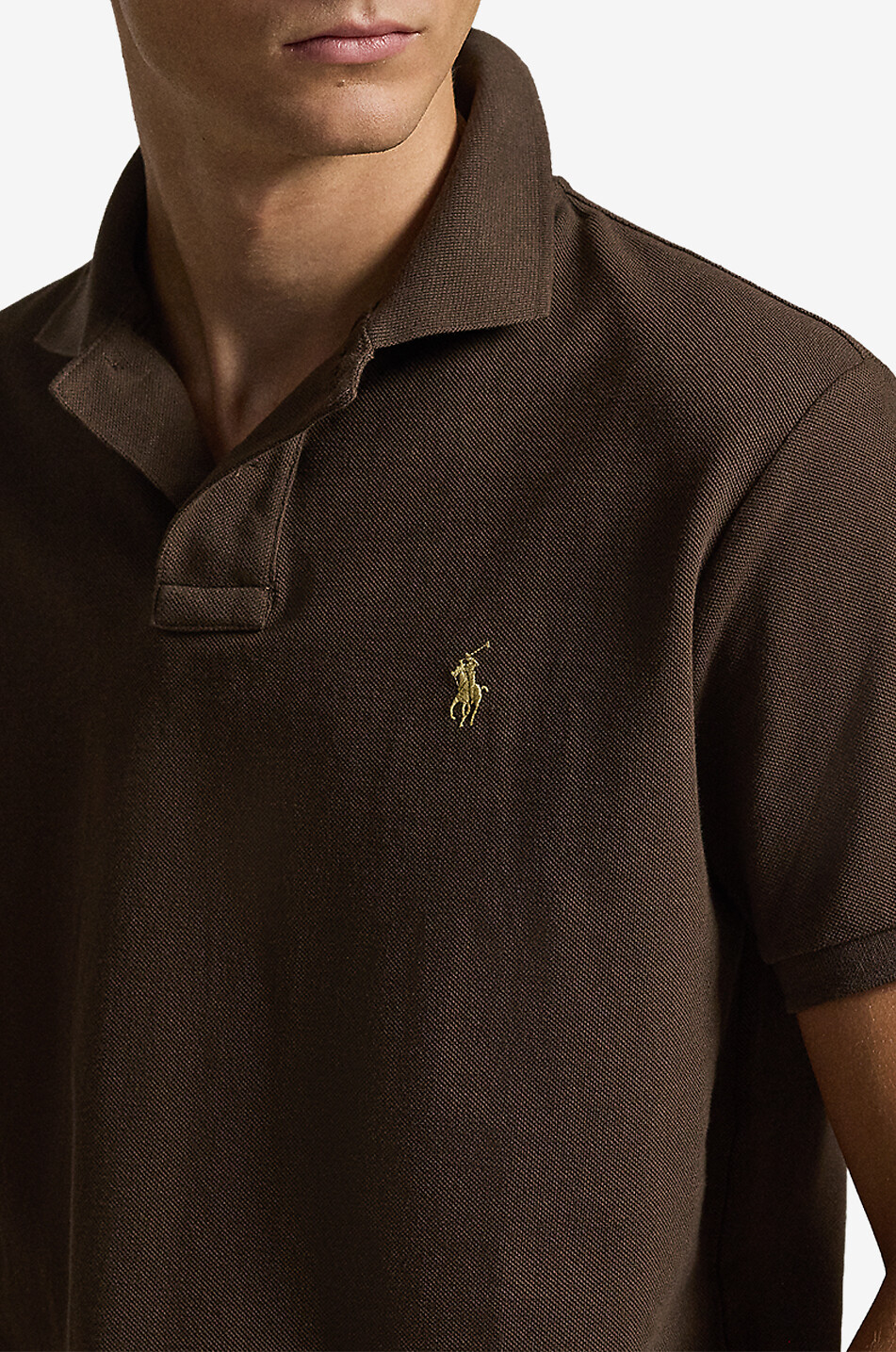 POLO RALPH LAUREN Polohemd aus Baumwollpiqué mit Pony-Stickerei Custom Slim Fit Herren BRAUN 6