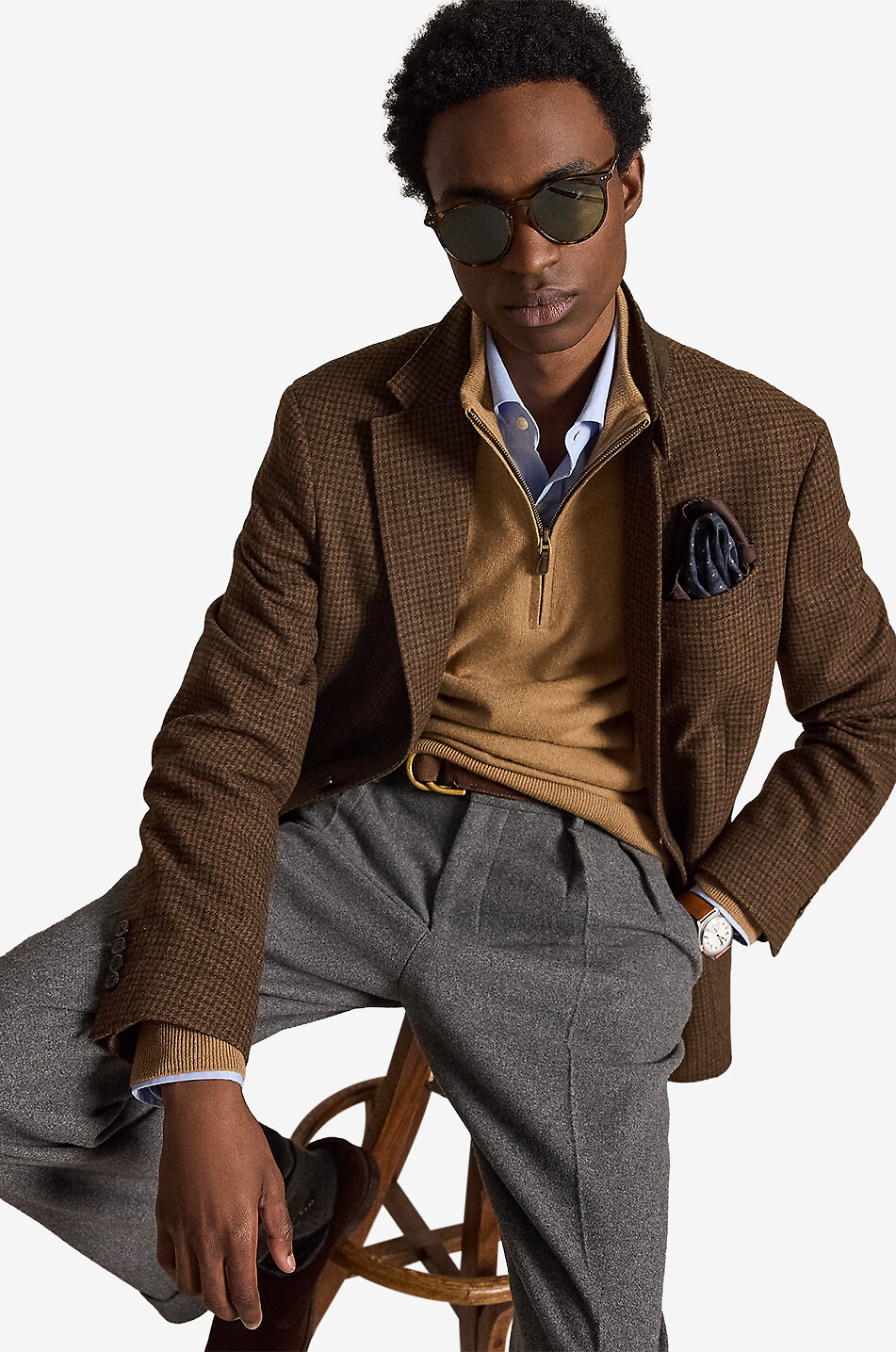 POLO RALPH LAUREN Pony half-zip stand-up collar wool jumper Men [akeneo-beigefonce] 6
