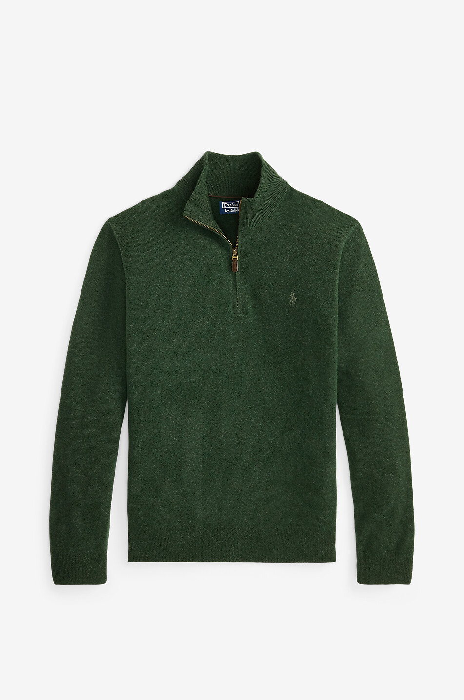POLO RALPH LAUREN Pony half-zip stand-up collar wool jumper Men DARK GREEN 1