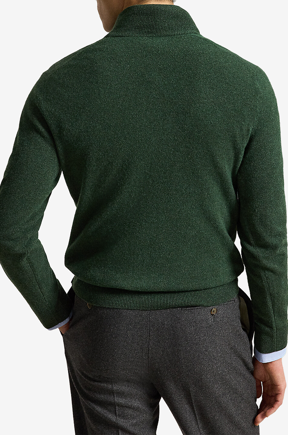POLO RALPH LAUREN Pony half-zip stand-up collar wool jumper Men DARK GREEN 3