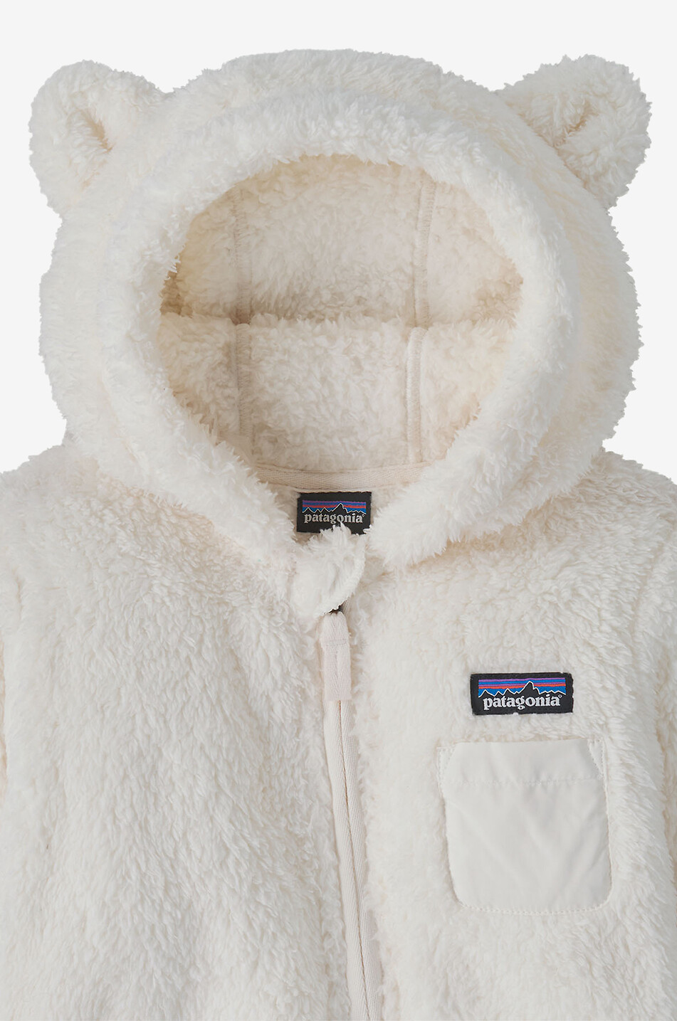 PATAGONIA Hooded polar fleece baby all-in-one with ears Baby WHITE 4