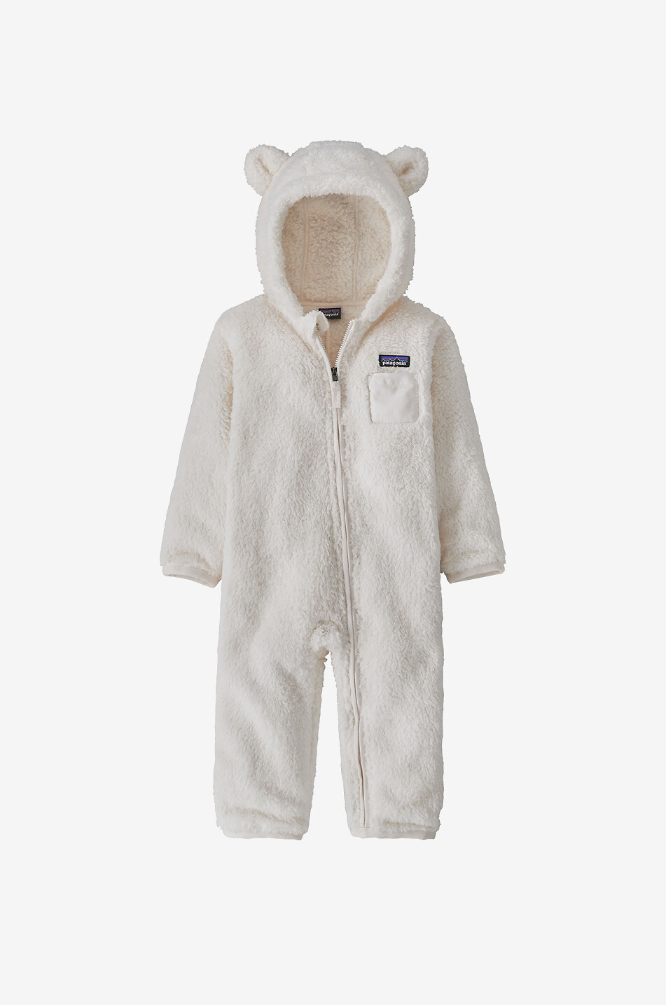 Hooded polar fleece baby all-in-one with ears