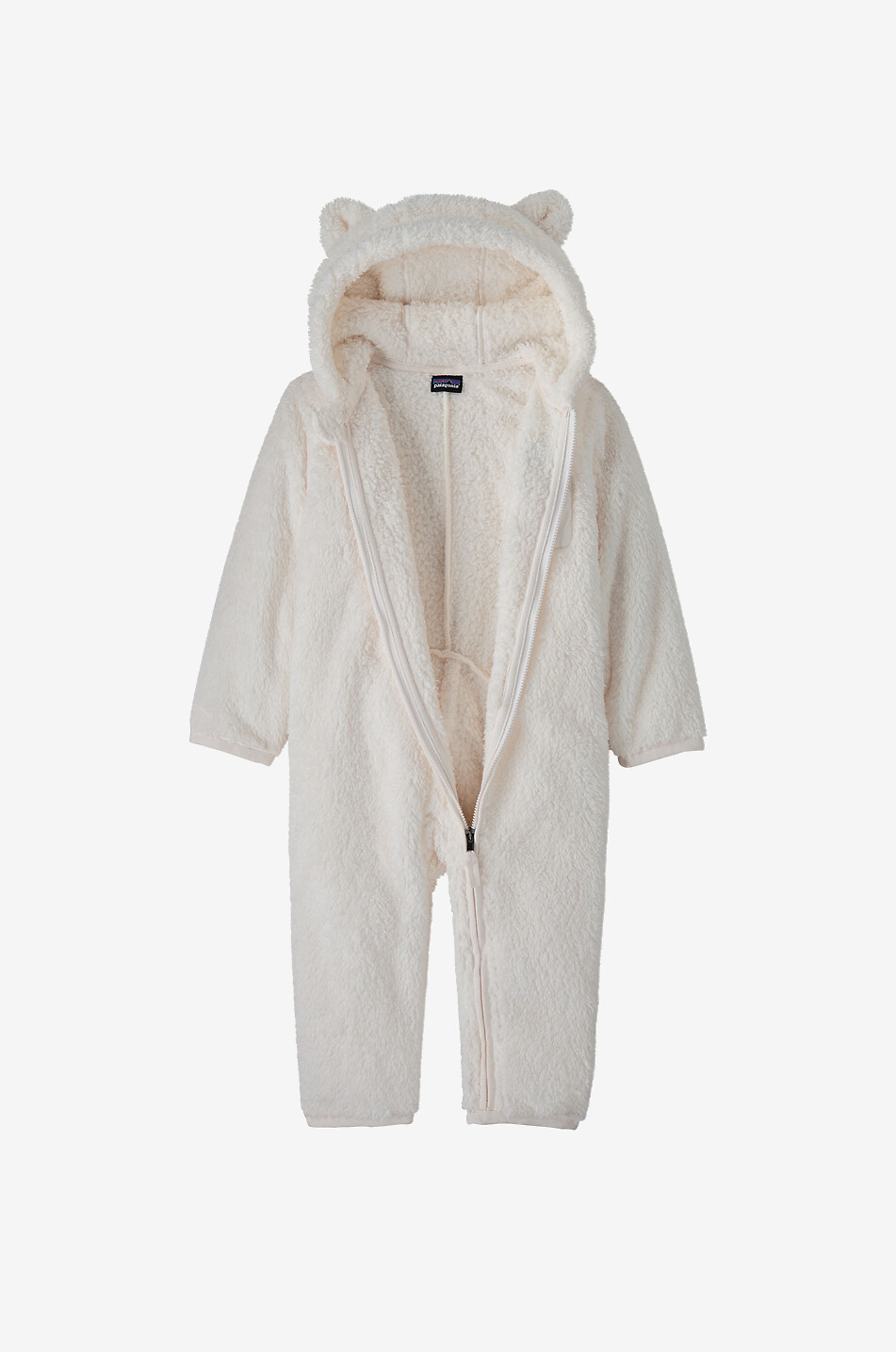 PATAGONIA Hooded polar fleece baby all-in-one with ears Baby WHITE 2