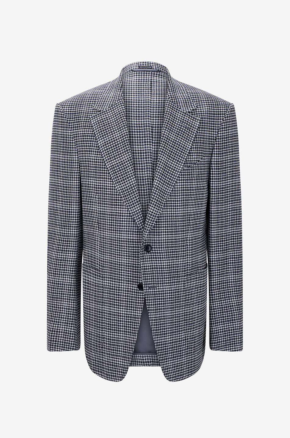 Blazer aus Schurwolle Seide und Leinen im Hahnentrittmuster Shelton