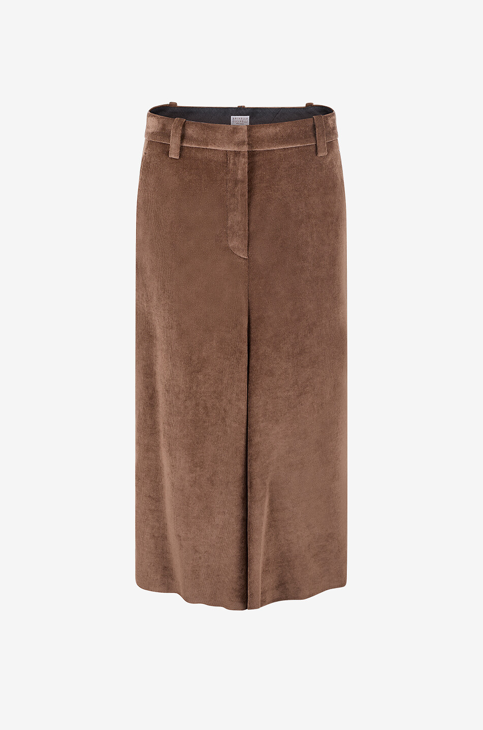 BRUNELLO CUCINELLI Langer ausgestellter Rock aus Melange-Cord Damen BRAUN 1