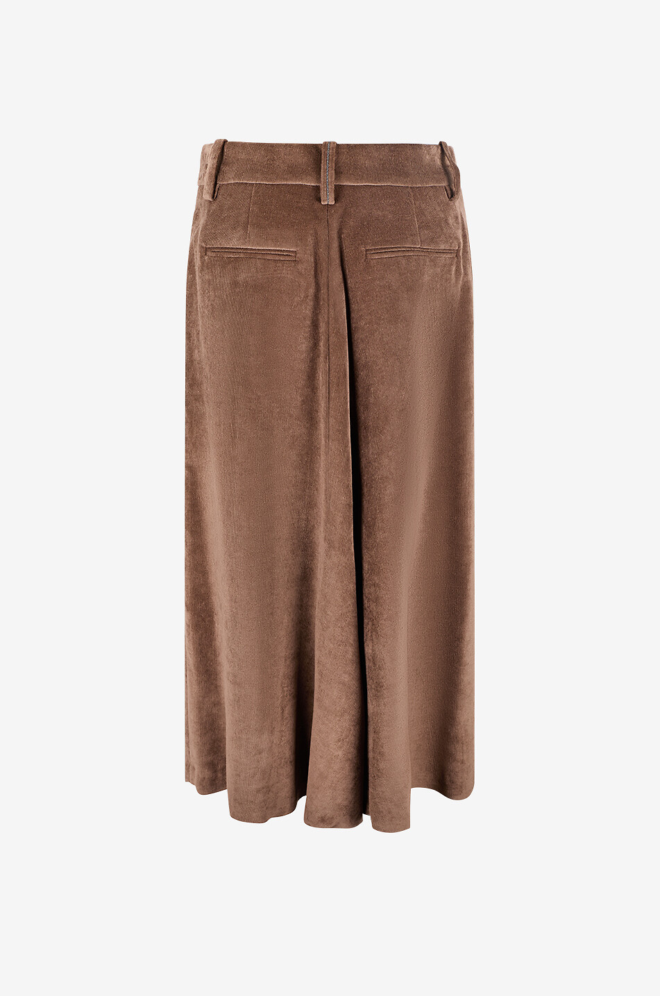 BRUNELLO CUCINELLI Langer ausgestellter Rock aus Melange-Cord Damen BRAUN 2